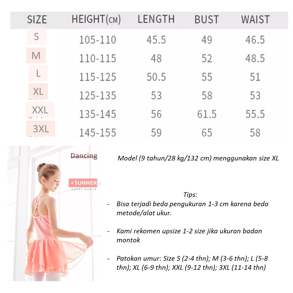 CHIFFON BALLET DRESS - BAJU BALET ANAK TERUSAN SIFON