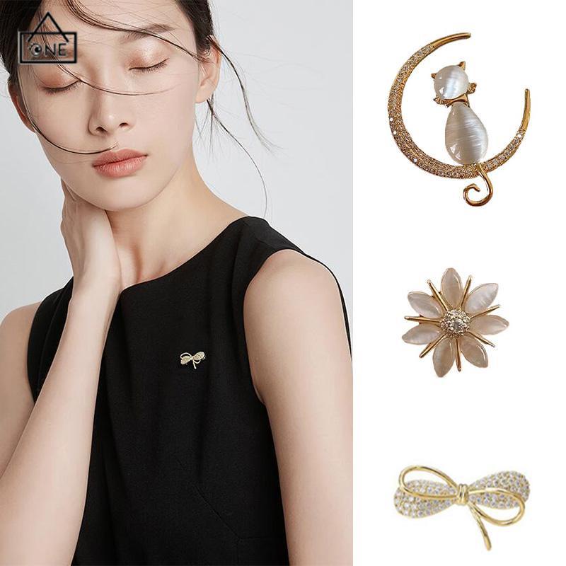 COD❤️Brooch Bros hijab bros cantik Bros Mutiara bros Kupu bros lucu Bros Wanita Korean Fashion Style Butterfly Brooches Gold Color Pearl Brooch Pins Pakaian Aksesoris-A.one