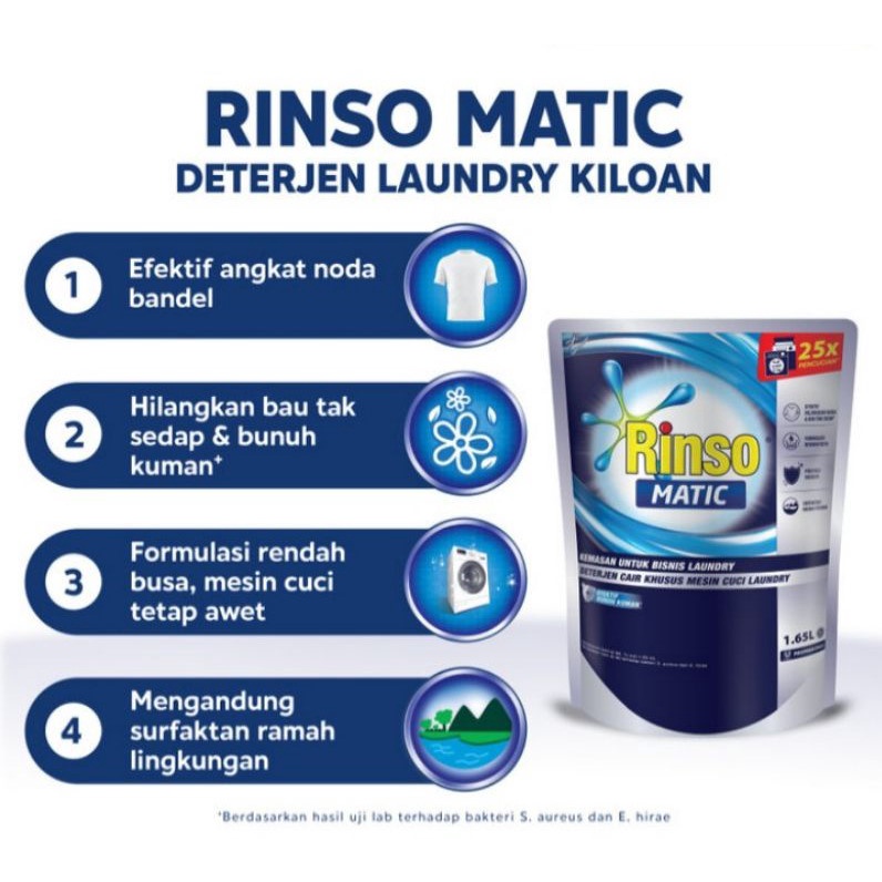 [DEASHOP] RINSO MATIC PROFESSIONAL - RINSO MATIC CAIR - DETERJEN CAIR BUKAAN DEPAN DAN ATAS 700 ML