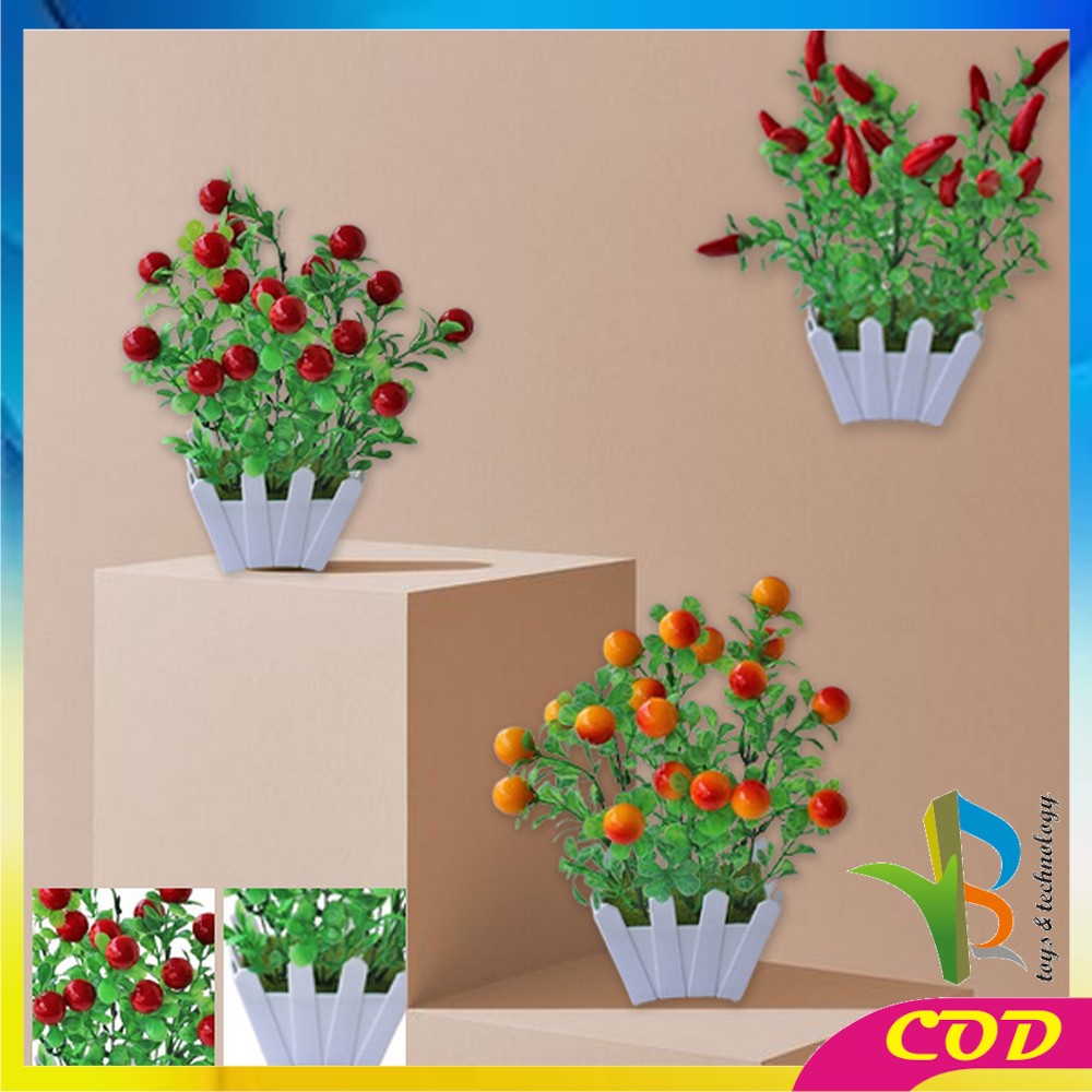 RB-C299 Pot Tanaman Buah Bunga Dekorasi Rumah Artificial Plant Tanaman Hias Plastik / Ornamen Pot Buah