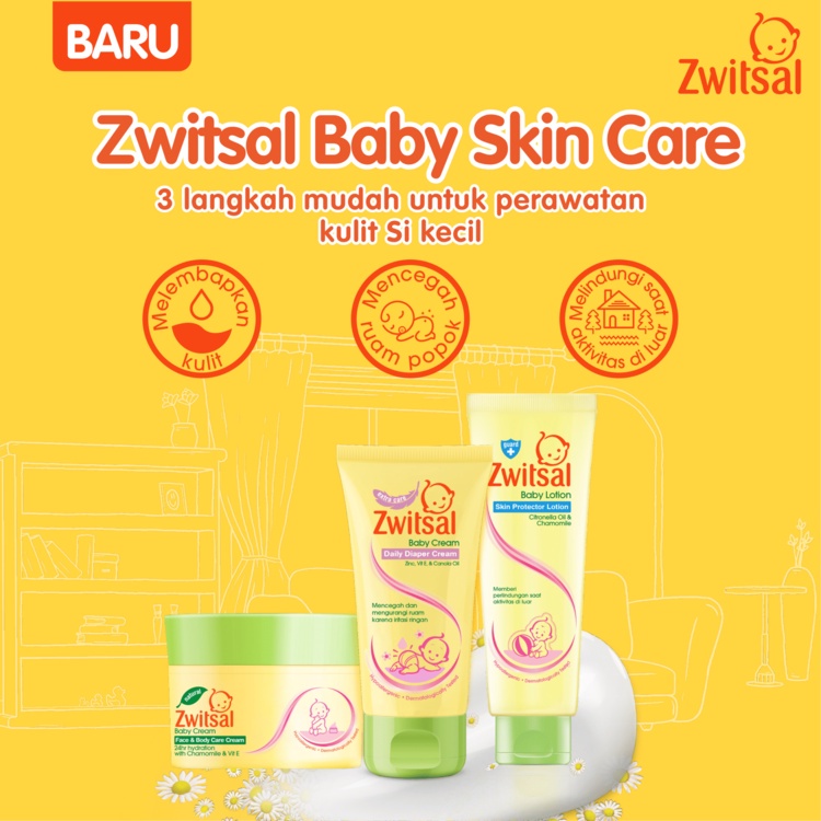 Zwitsal Baby Face &amp; Body Care Cream / Krim Bayi - 50g
