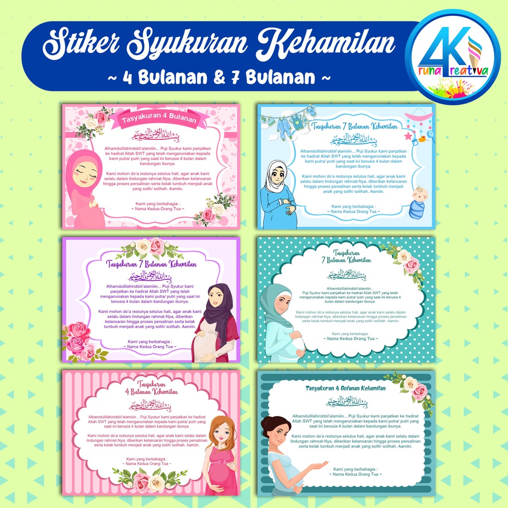 

ArunaKreativa Stiker Kotak 4 Bulanan & 7 Bulanan Kehamilan | Stiker Label Kotak Custom