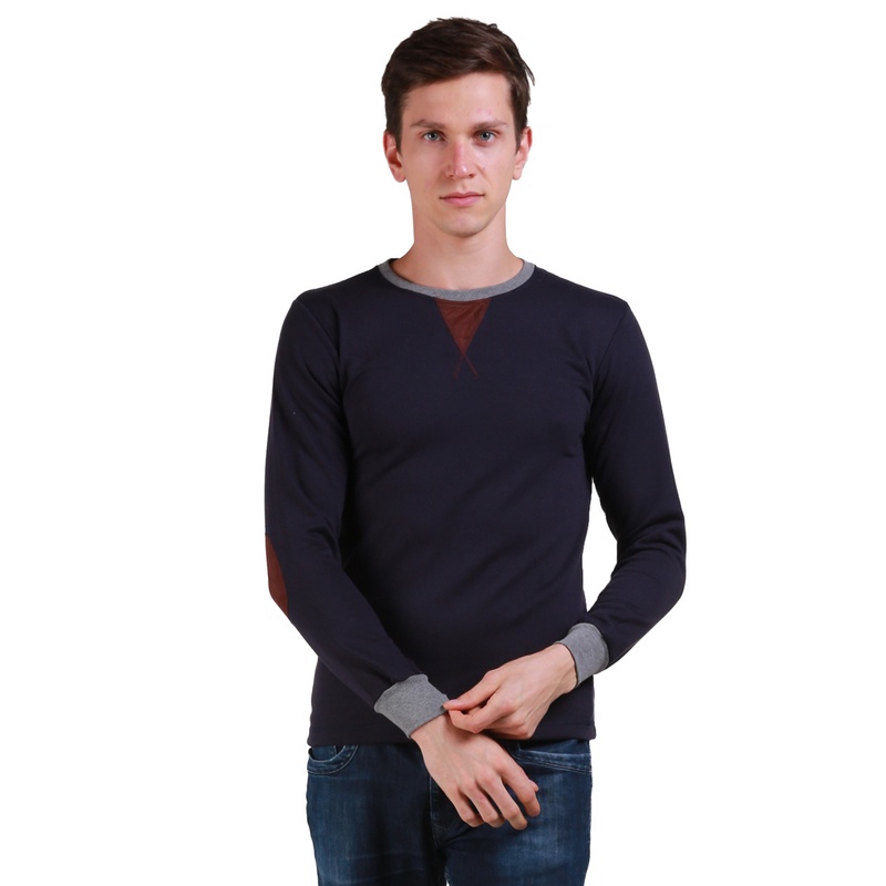 Sweater Pria Lengan Panjang Leather Patch / Long Sleeve Pria (COMB)