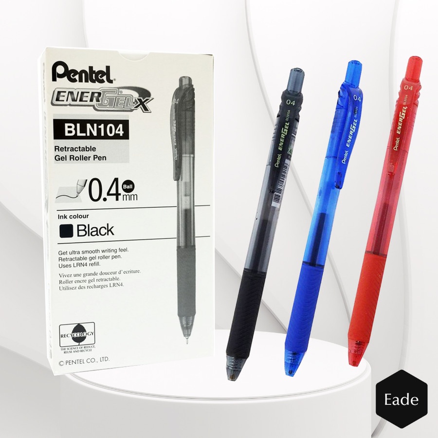 

Pulpen / Ballpoint Pentel Energel 0.4 BLN 104 - Hitam / Biru / Merah