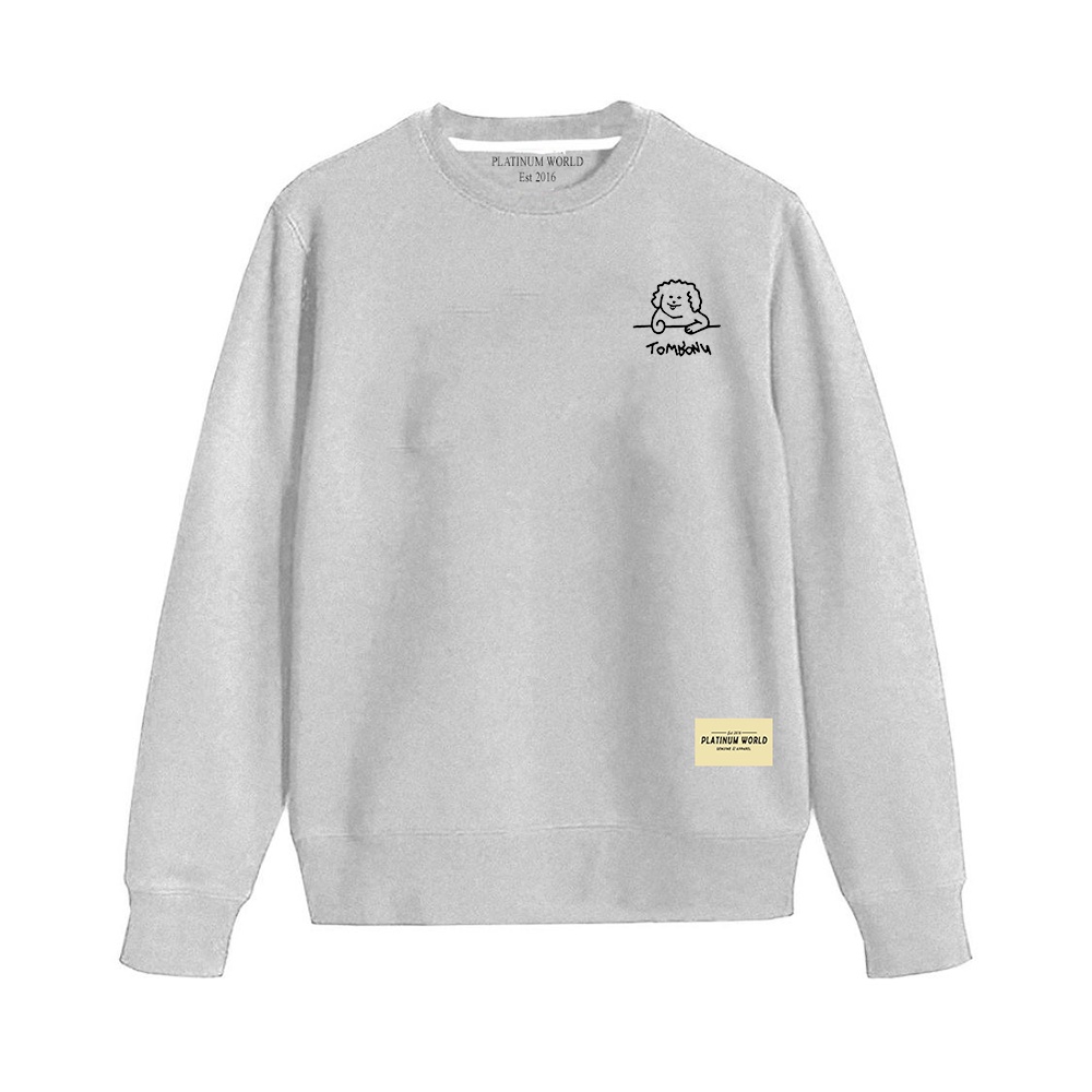 PLATINUM WORLD 75 Crewneck Jaket Sweater Logo Dog Grey - Abu Basic  Authentic Quality