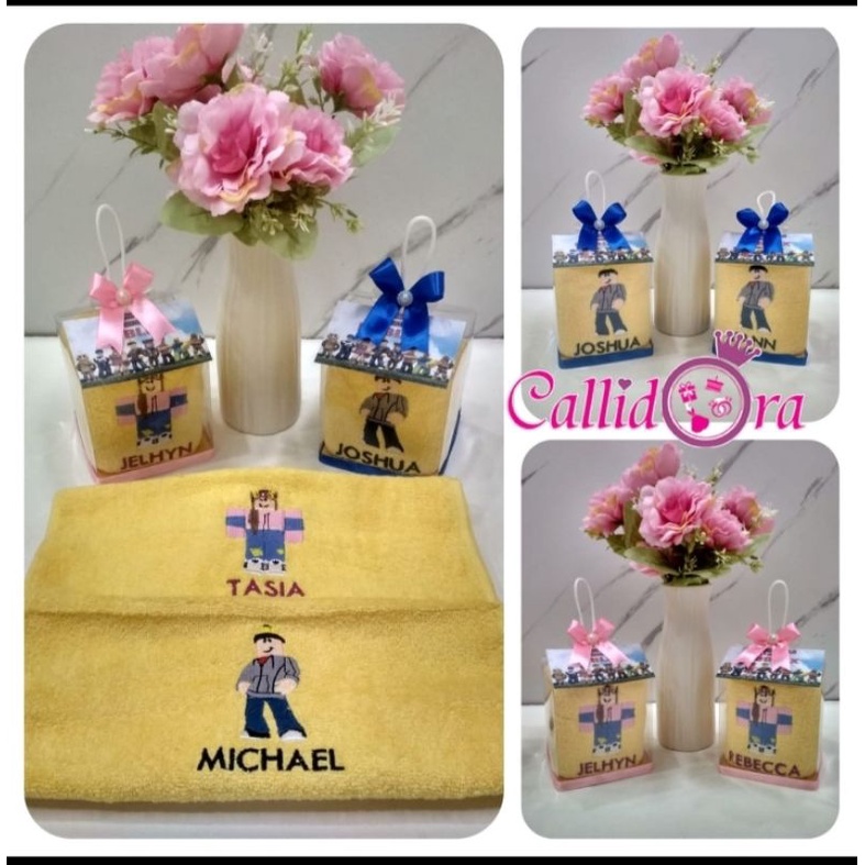 Souvenir handuk bordir 30x70/handuk ultah/Aqiqah/khitanan