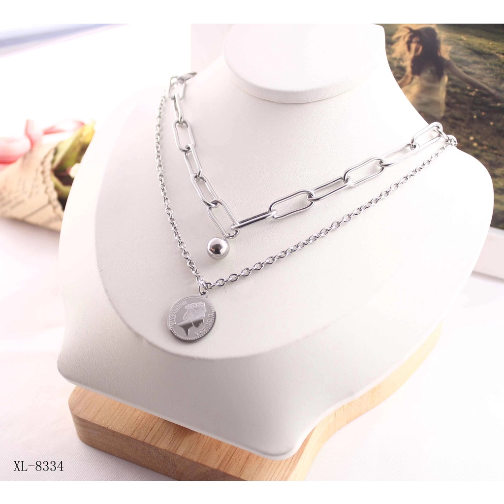 Set Titanium Perhiasan Kalung Dan Gelang Fashion Jewelry 8334/2759