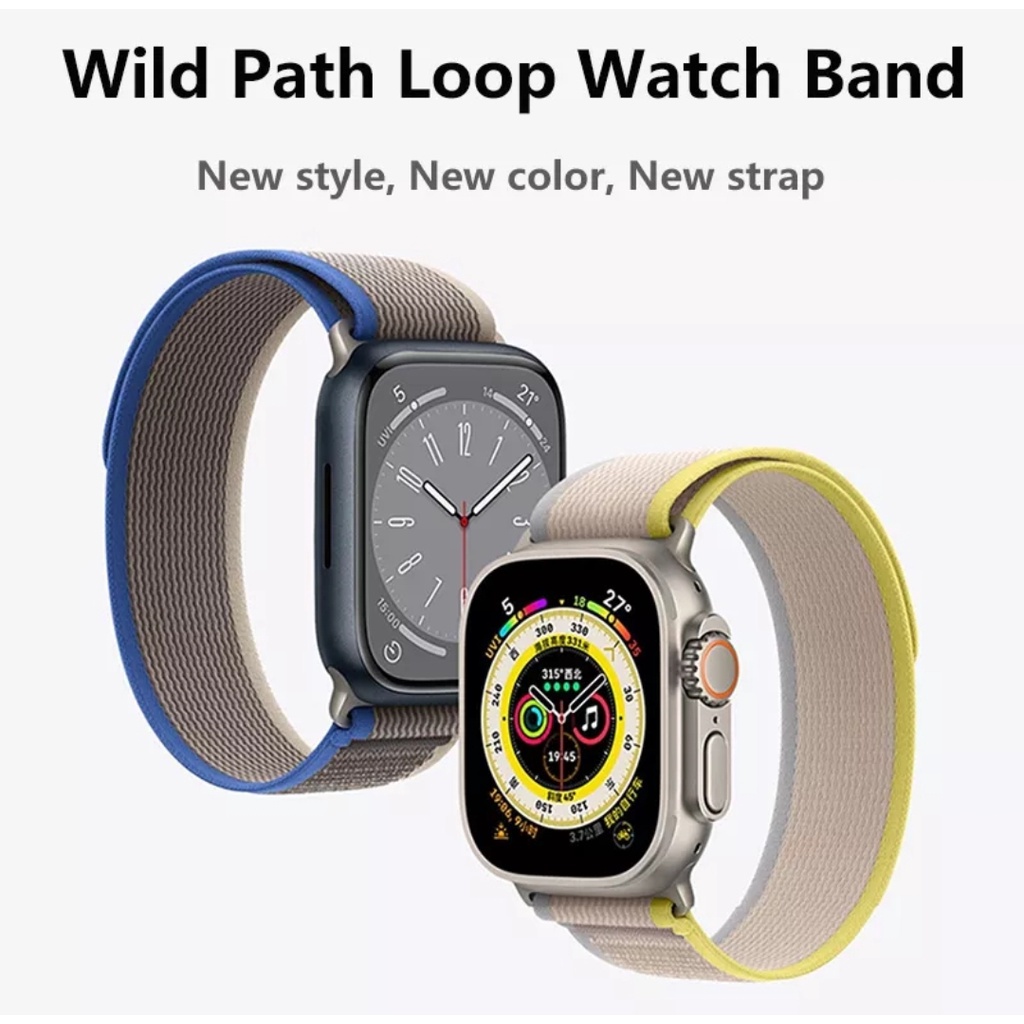 TRAIL LOOP Nylon Strap Tali Apple watch 42mm 44mm 45mm 38mm 40mm 41mm 38mm Apple watch Ultra Tali jam Iwatch series 1 2 3  4 5 6 7 8 Ultra se