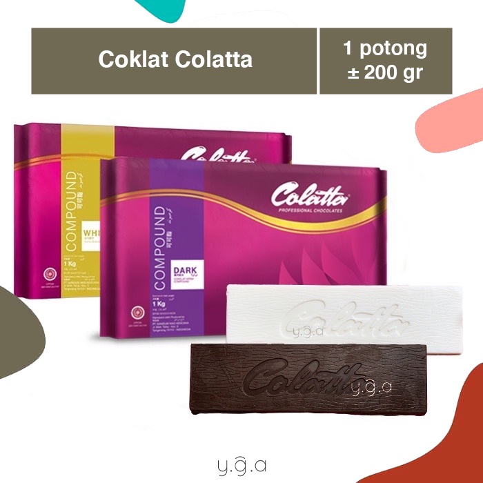 

Coklat Colatta Dark / White Compound (REPACK) +-200gr / 1 potong