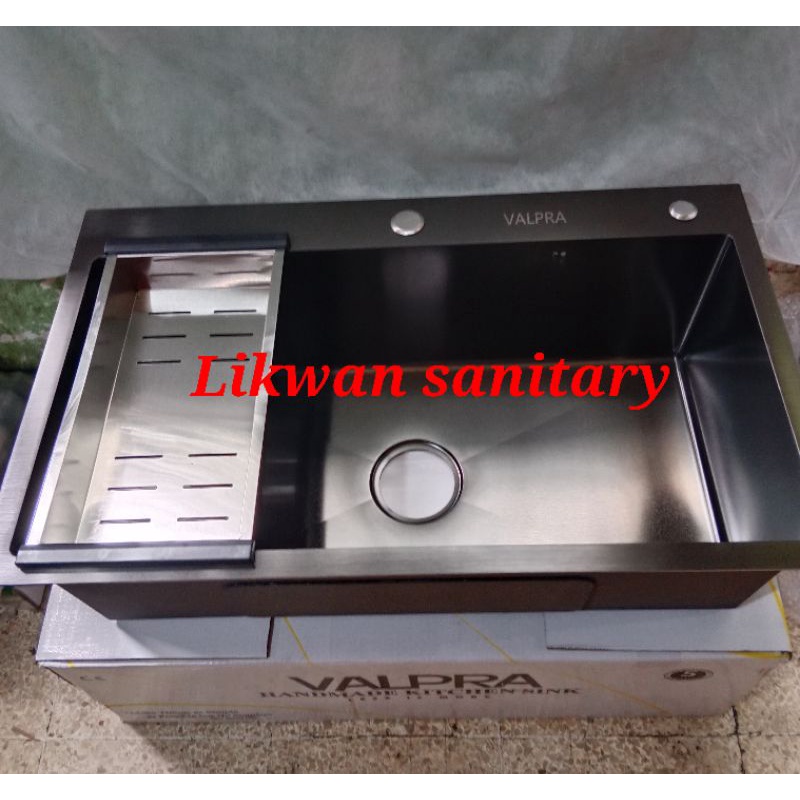 kitchen sink stainless valpra 75x45 black / bak cuci piring stainless valpra hitam