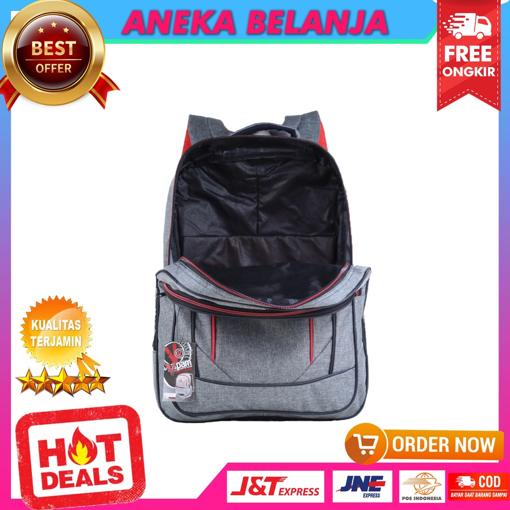 Tas Ransel Pria Wanita Model Polo Ardo Warna Abu Cocok Untuk Sekolah Kuliah Kerja Hangout Backpack Keren Murah Free Raincover