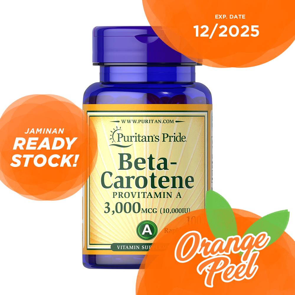 Puritan Beta-Carotene 10000 25000 IU 100 Softgels