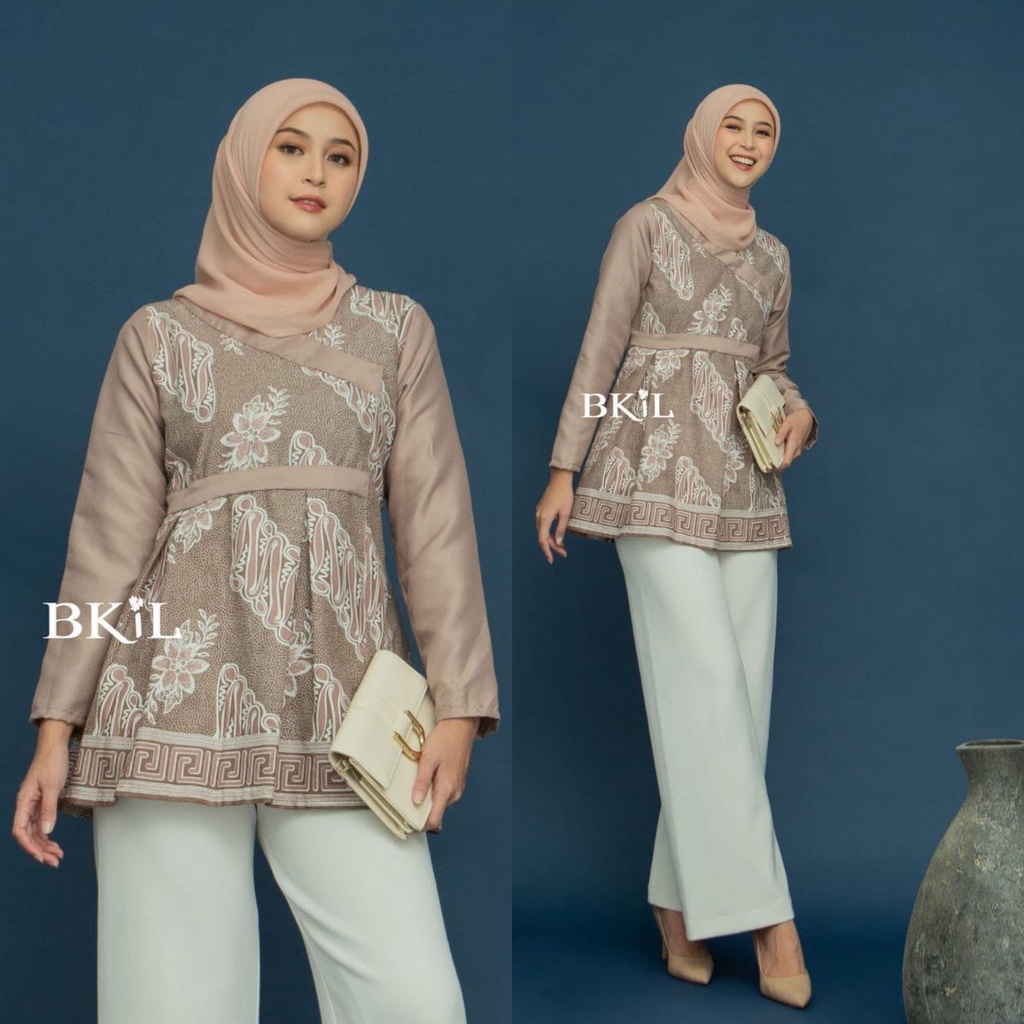 Baju Batik Wanita Modern Atasan Blouse Batik Kerja Wanita Kantor