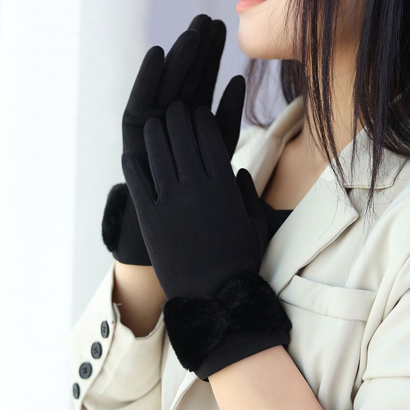 sarung tangan lucu pita bulu gloves musim dingin motor premium import