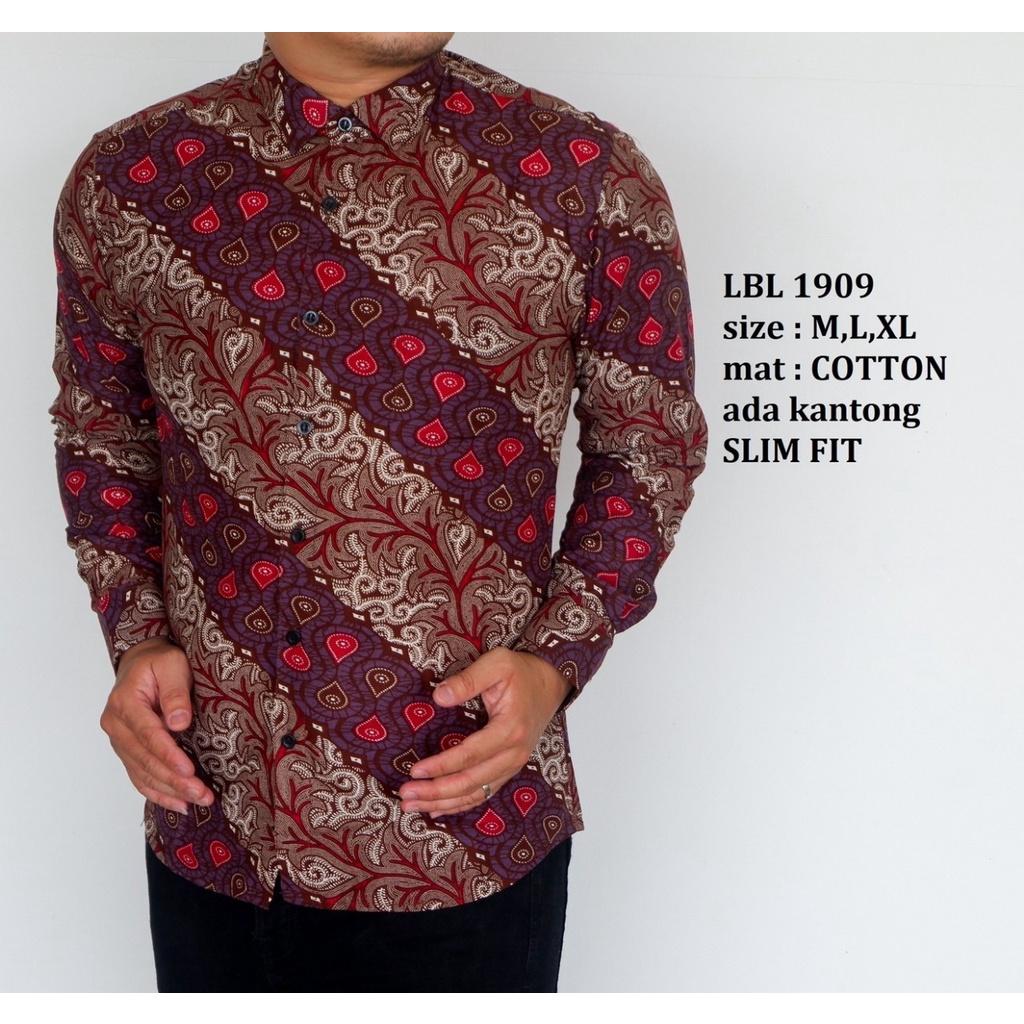 KEMEJA BATIK PRIA SLIM FIT BAJU BATIK PRIA SLIM FIT PREMIUM LBL1909