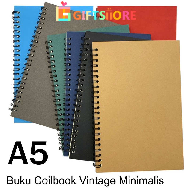 

✨Note book A5 Vintage Aesthetic / Sketchbook / Transparant / Notebook Cover Hitam/ Cover Kraft gs