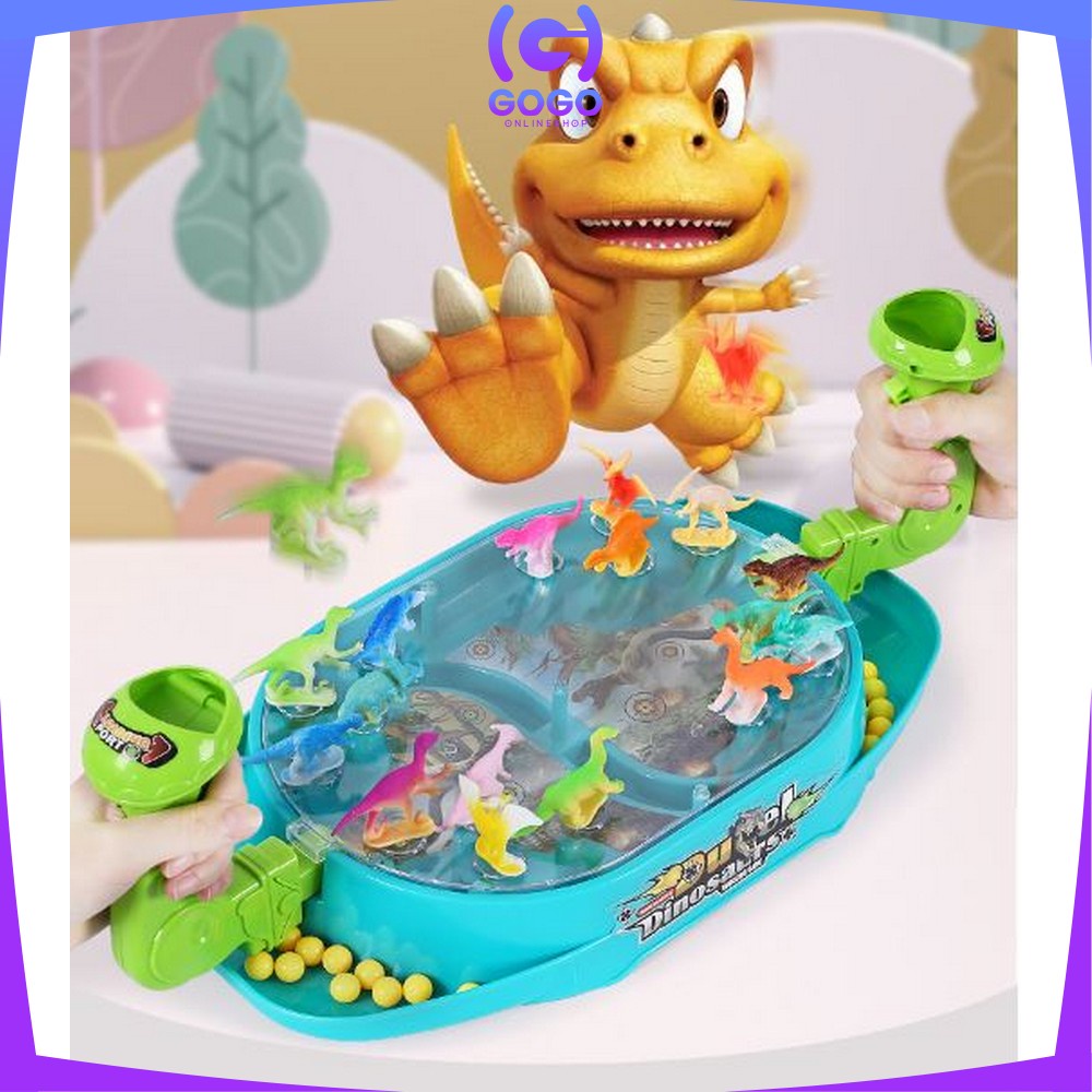 GOGO-M285 Mainan Dinosaurus Duel Games Tembak Bola Dinosaur Board Game Set Maenan Dino Battle Games Anak Laki Laki Perempuan