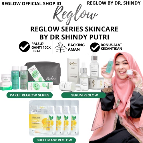 Paket Reglow Doctor Sindy Original Skincare Anti Aging Dan Glowing BPOM Perawatan Kecantikan Serum Essence Wajah Penghilang Flek Hitam Membandel Jerawat Bruntusan Komedo Pori Besar Untuk Kulit Berminyak Kering Sensitif Normal Re glow Ori Official Store