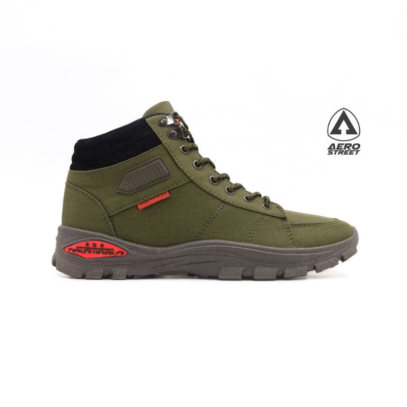 Aerostreet 40 - 43 Tactical Hijau Army - Sepatu sneakers Boots