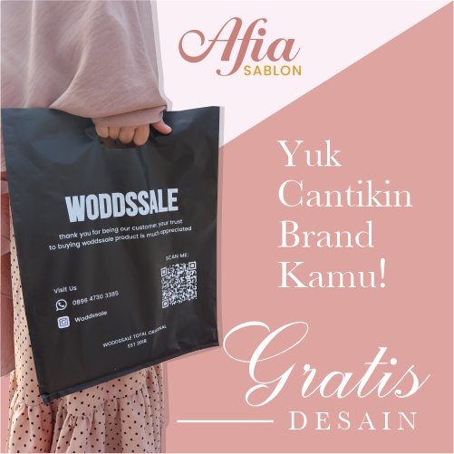 Sablon Plastik Cantik Plong | Kemasan Handphone, Makanan, Baju, Hijab, Dll | Gratis Desain