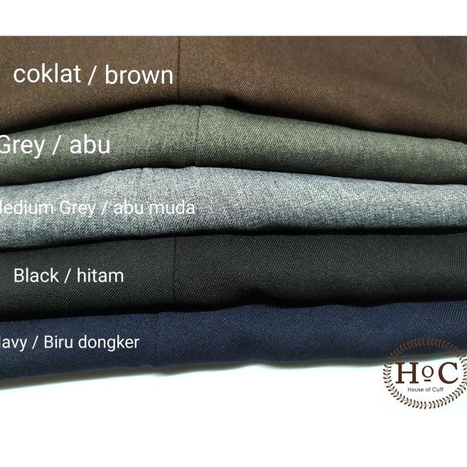 houseofcuff Celana Bahan Kerja Pria Formal Slim Fit coklat trouser - 28