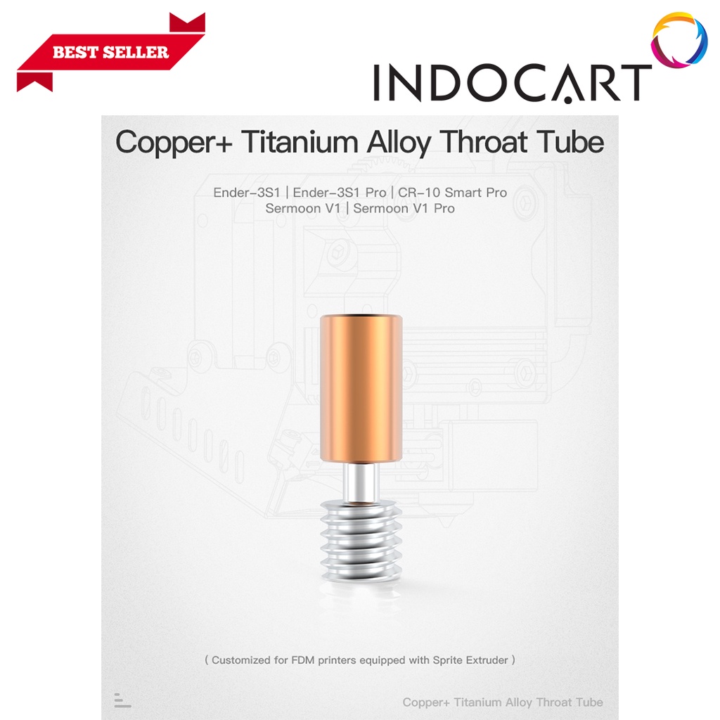 INDOCART Heat Throat HeatBreak Bi Metal 3D Printer Copper Titanium