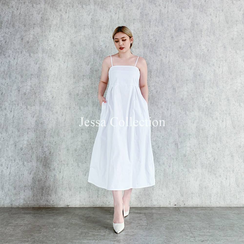 Premium Napoly Sleeveless Dress TH 622 / 757 COTTON Gaun Panjang Wanita Simple Bahan Katun Outfit Pantai Tanpa Lengan