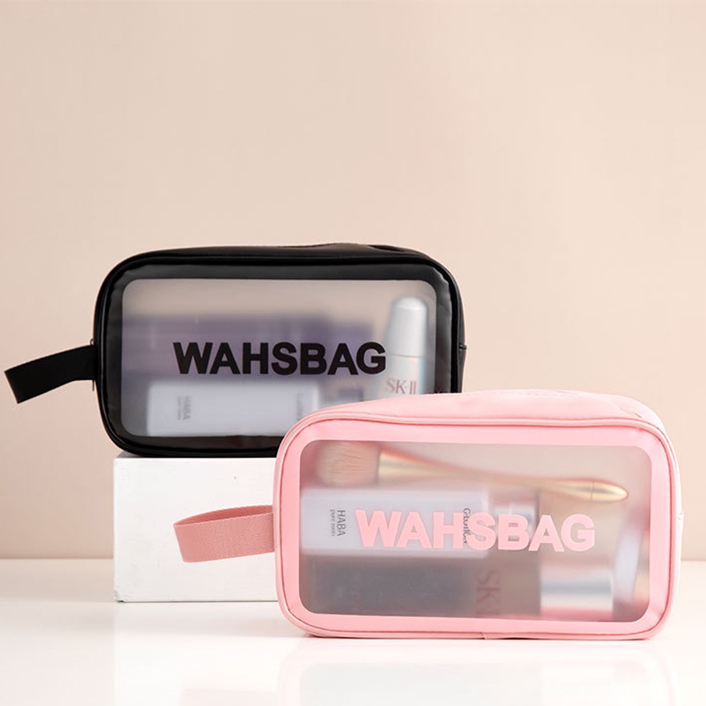 Tas Dompet Kosmetik WASHBAG Transparant Pouch Travel Make Up Bag Organizer -TK007