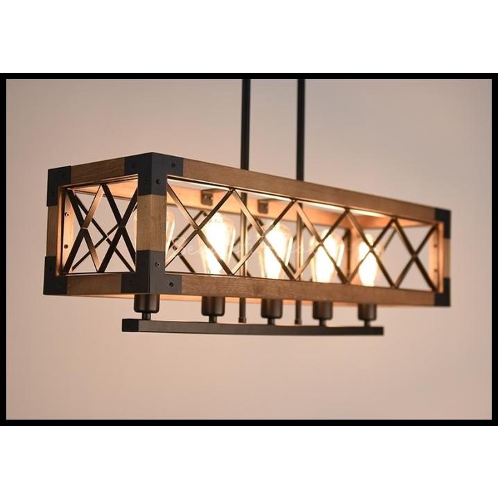 Promo Kap Lampu Cafe Gantung Kayu Besi, Kap Lampu Hias Industrial