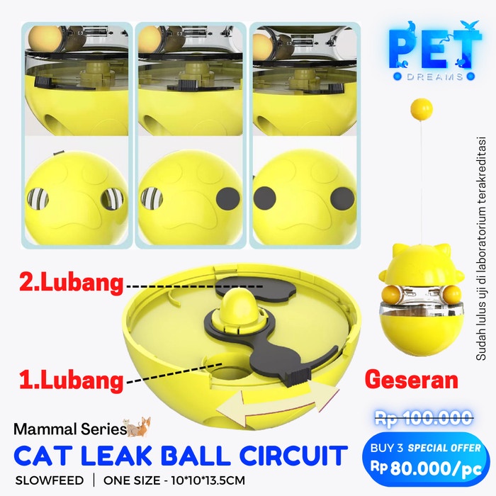 MAINAN KUCING BOLA BULU GERAK CAT KITTEN TEASER BALL STICK CIRCUIT TOY