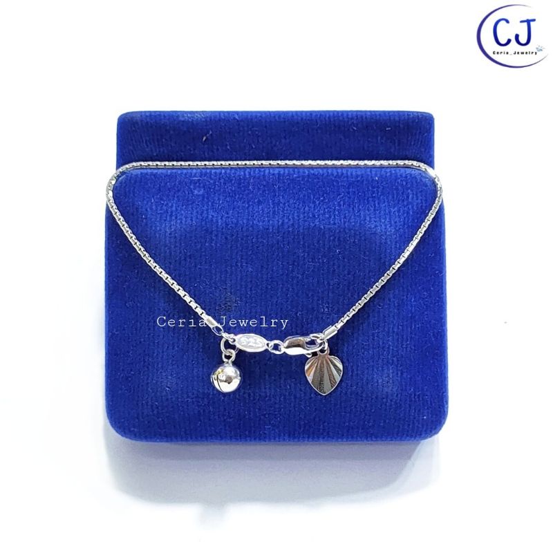 Gelang Perak Wanita Asli Silver 925 Lapis Emas Putih Italy Santa - Gelang Anti Karat