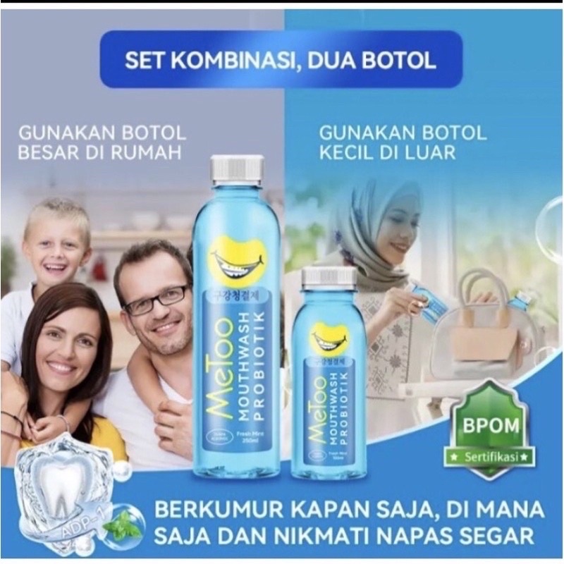 Jual (BPOM) READY METOO MOUTHWASH OBAT KUMUR PROBIOTIK METOO PENYEGAR ...