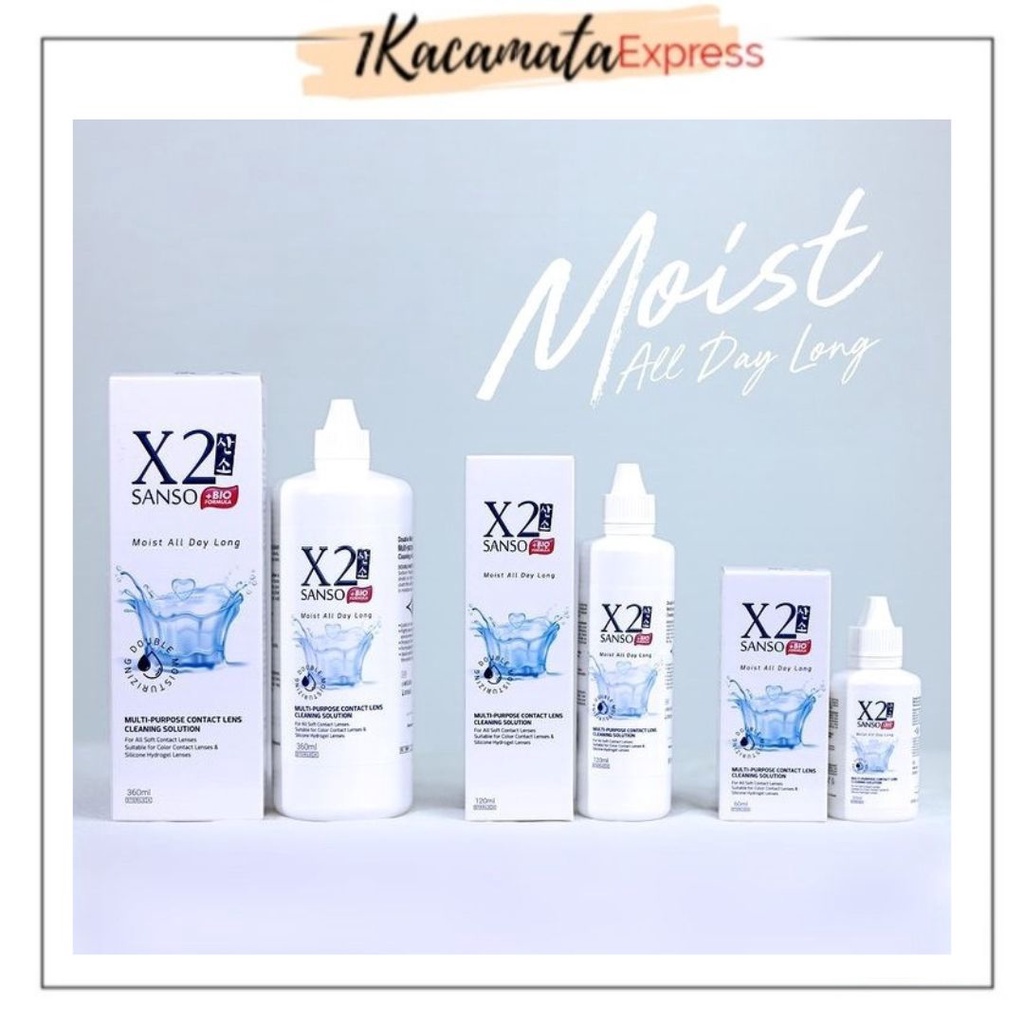 AIR PEMBERSIH X2 SANSO + BIO FORMULA MOIST 120ML CAIRAN SOFTLENS