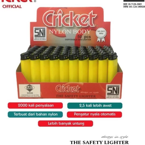 Korek Api Cricket Polos - Kuning