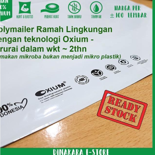 

Polymailer ramah lingkungan 25x35+5 - Putih premium (isi +/- 100 pcs)