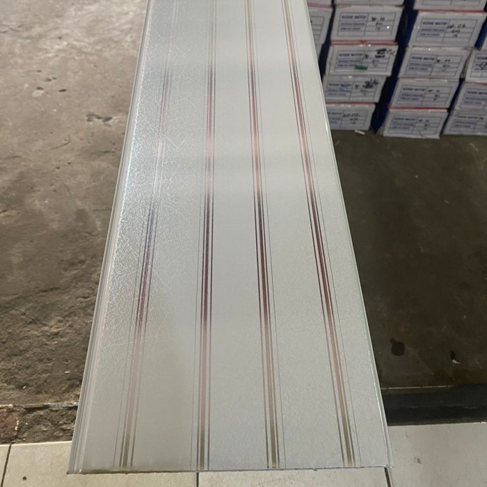 Plafon PVC motif putih garis Glossy Denta Plafon DP 53