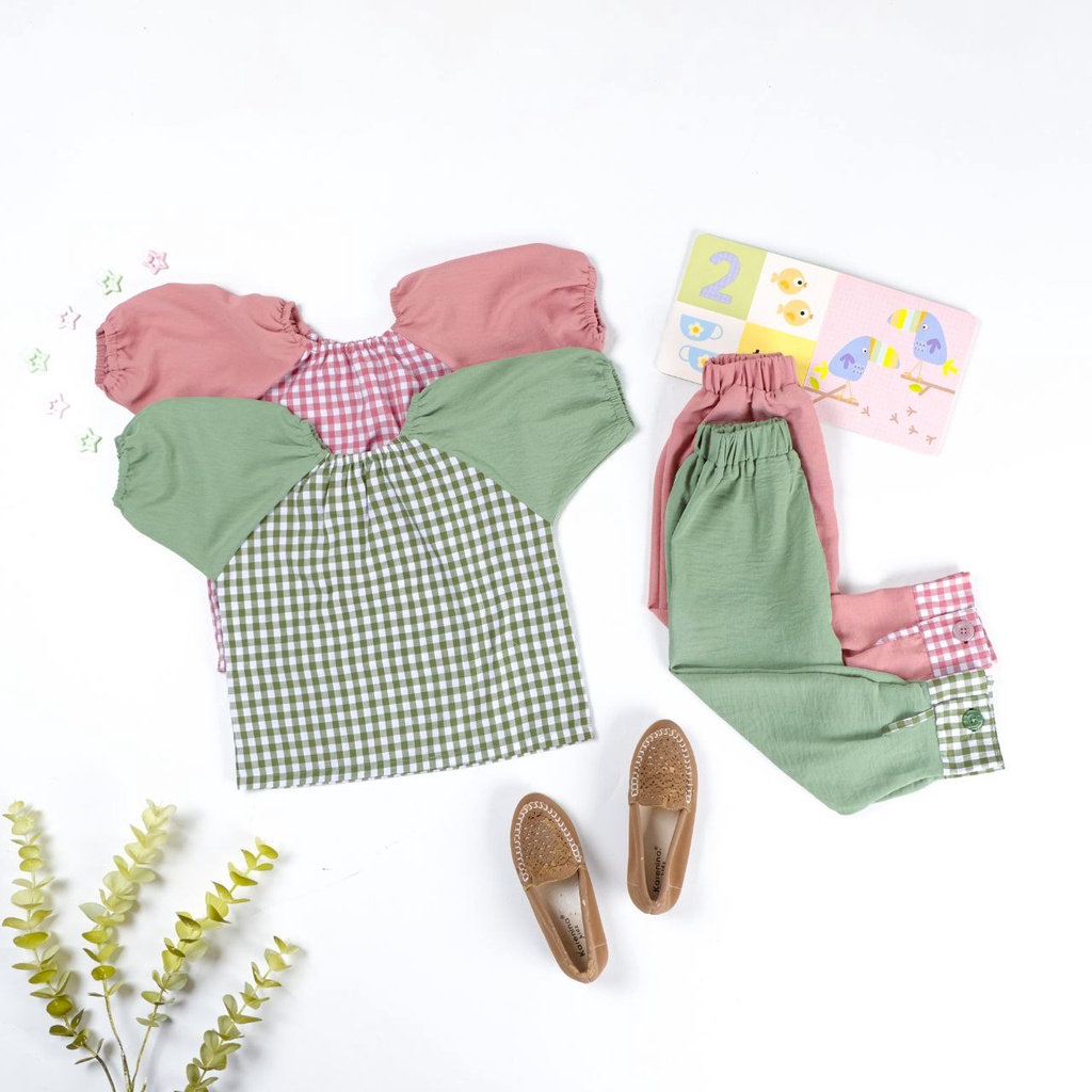 TokoMilkan Setelan Baju Anak Perempuan Naksu Set Kids | Pakaian Anak Umur 1-6 Tahun
