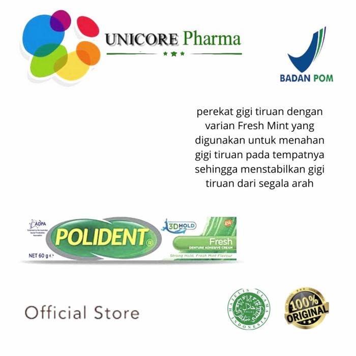 polident adhesive 60 gram/ polident lem gigi