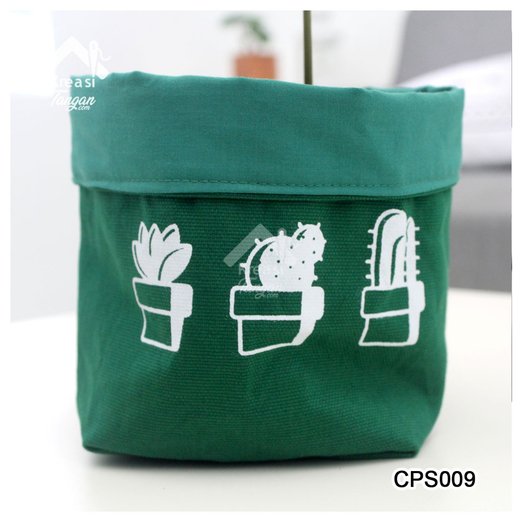 COVER POT / STORAGE MULTIFUNGSI POLOS SABLON CACTUS CPS009