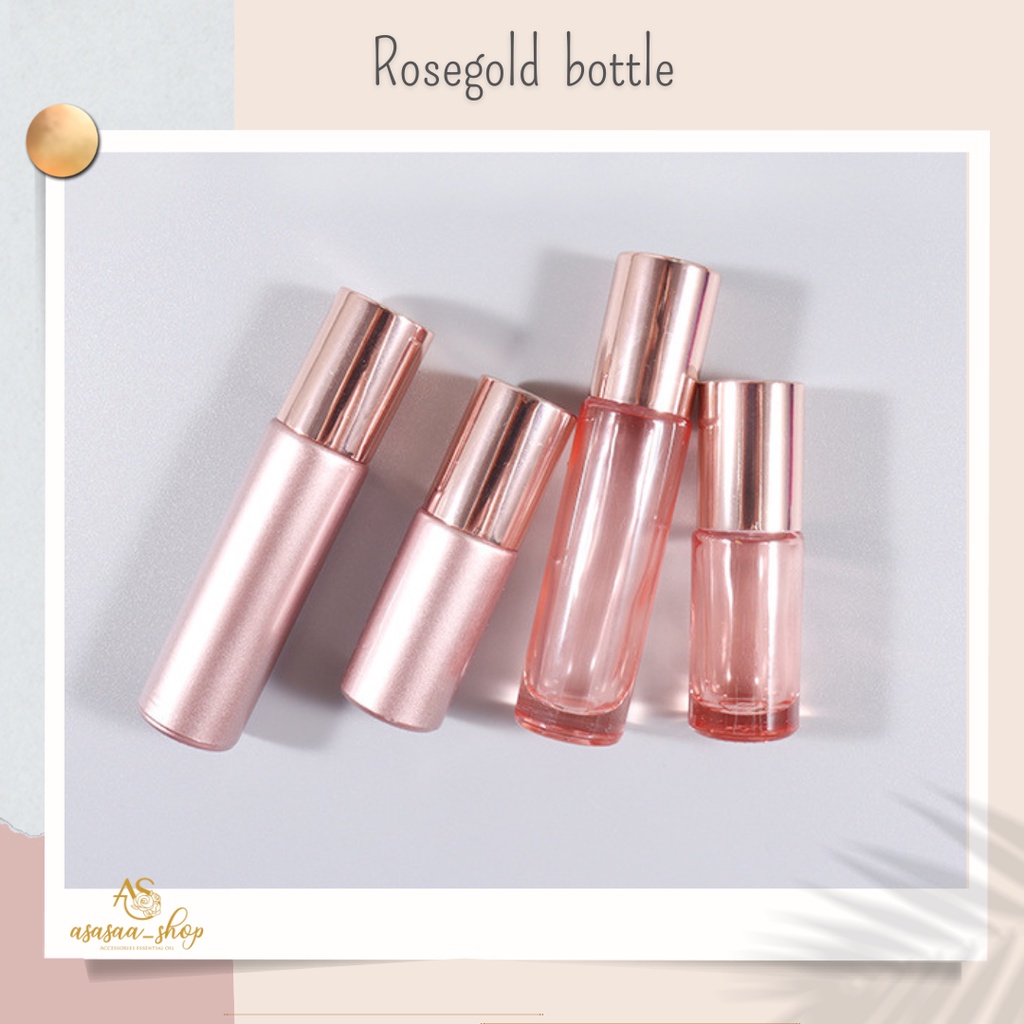 Botol Roll on parfum ROSEGOLD 10ml doff - transparan / botol roller essential oil