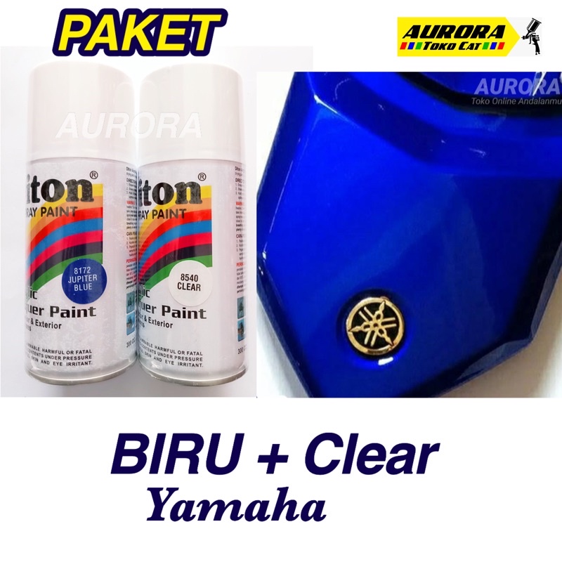 Paket Diton Blue Jupiter 8172 Biru Yamaha Metalik 300ml Pilok Tahan Bensin cat spray semprot motor m