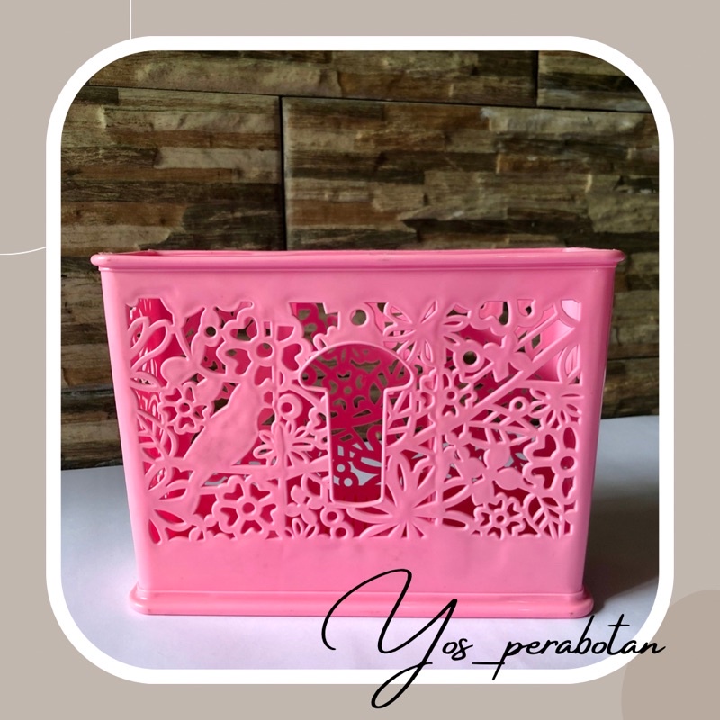 Vania Tempat Sendok viola Sekat Tiga Plastik Warna Pastel-tempat sendok