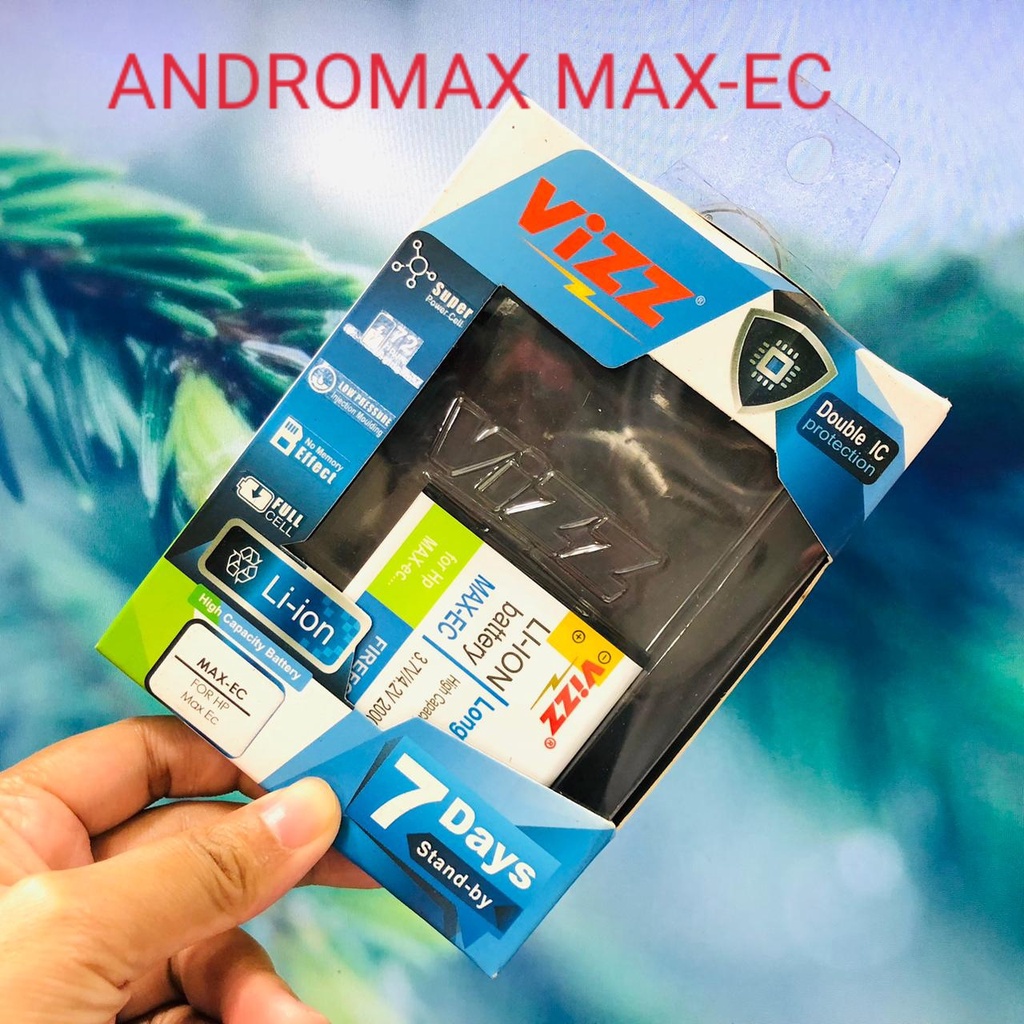 PROMO!!! BATERAI VIZZ DOBEL POWER ANDROMAX C2/ ANDROMAX C/ ANDROMAX C3/ ANDROMAX EC/ ANDROMAX G2/ ANDROMAX I/ ANDROMAX I3/ ANDROMAX I2/ ANDROMAX I3S/ ANDROMAX U/ ANDROMAX Q/ ADNROMAX V/ ANDROMAX Z/ ANDROMAX G/ ANDROMAX E2+