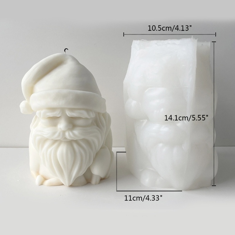 Siy Cetakan Silikon Bentuk Santa Claus Natal 3D Untuk Membuat Sabun Resin DIY