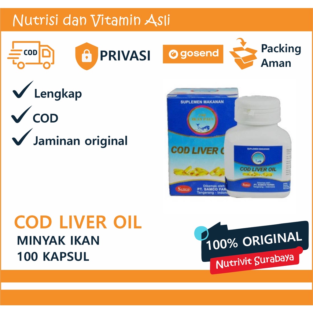 Cod Liver Oil Cap Ikan Paus isi 100