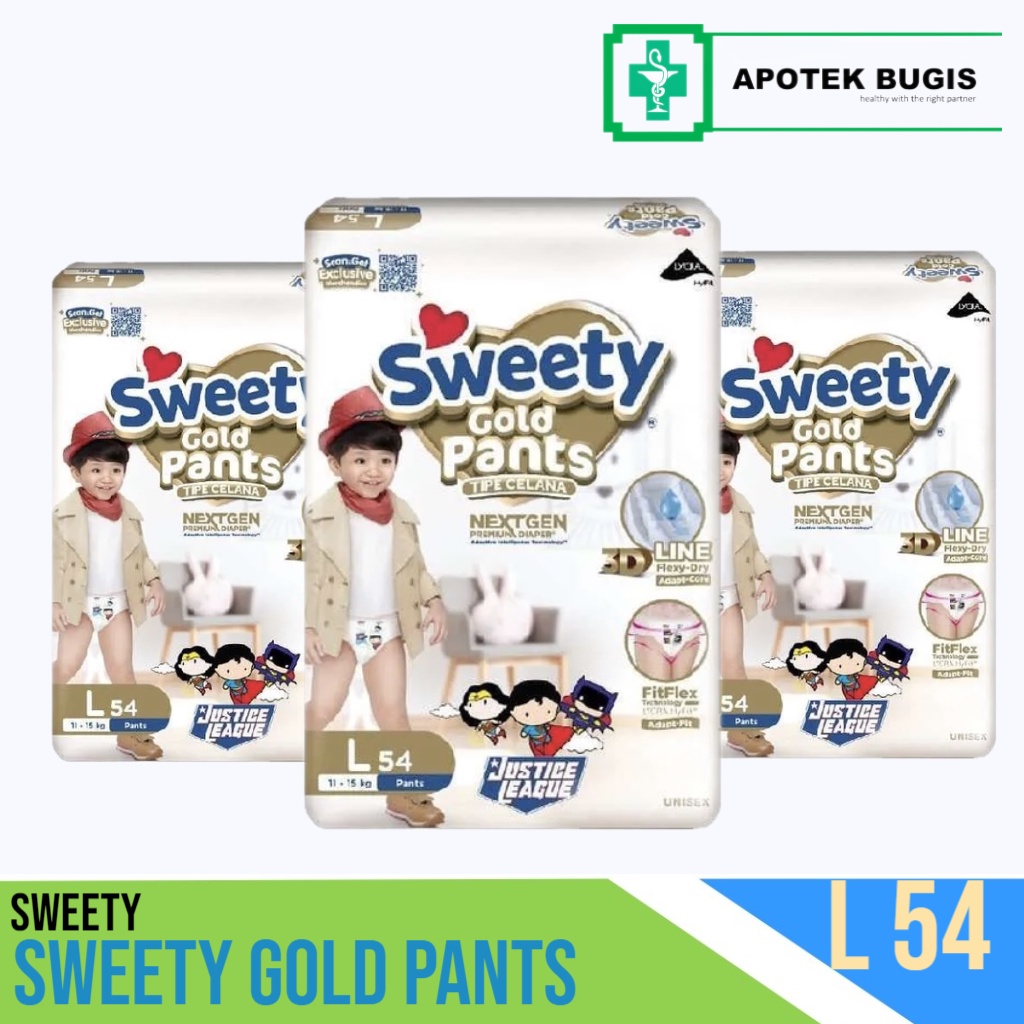 Sweety Gold Pants NextGen Size L54 Popok Sweety Gold Premium Isi 54pcs