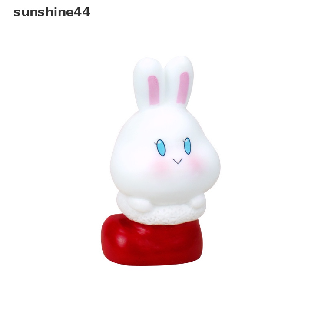 Sunshine 1Pc Miniatur Kelinci Kartun Bahan Resin Untuk Aksesoris Kebun / Craft DIY