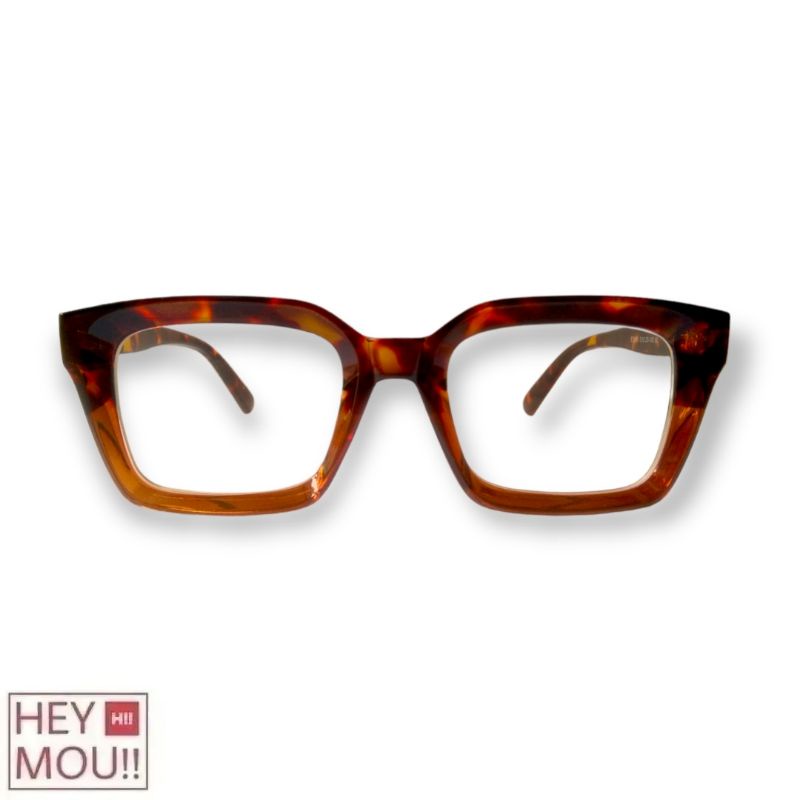 KACAMATA THL BOLD SQUARE 'SANTOS' CLEAR GLASSES - TORTOISE FRAME HEYMOU