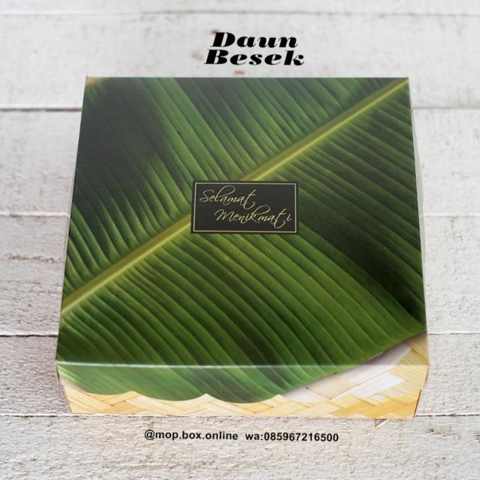 50pcs Dus Nasi R10k Daun Besek Kotak Nasi 20x20 Box Nasi
