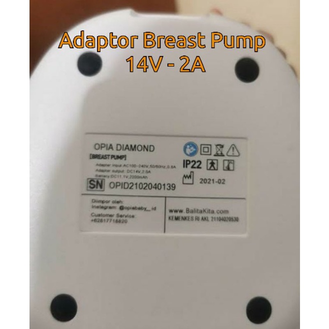 Adaptor Breast pump Opia Diamond 14V pompa Asi